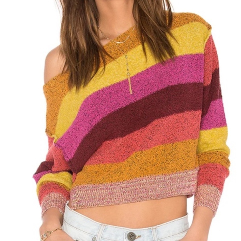 Free people Candy land stripes sweater  boho western y2k costal festival sz S